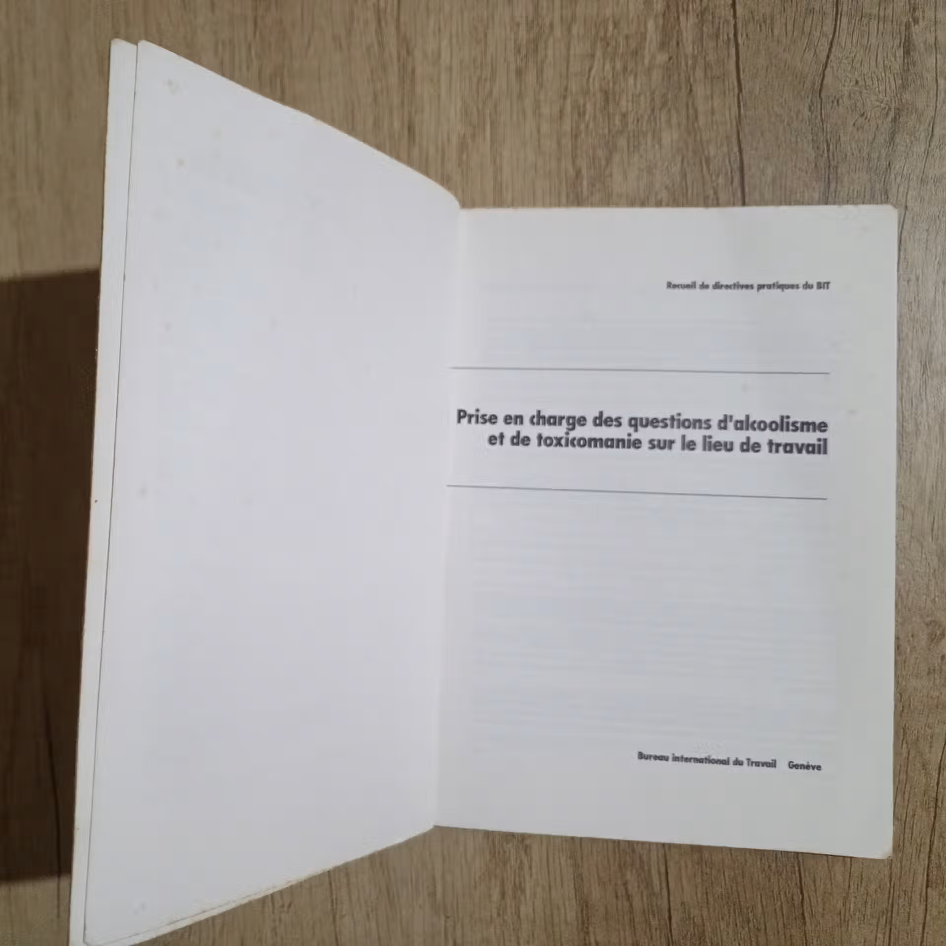 Prise en charge des questions d'alcoolisme et de toxicomanie sur le lieu de travail