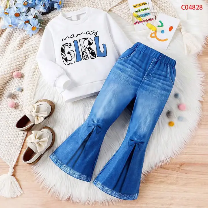 Ensemble Pantalon + Pull-over + Chaussures pour enfants filles