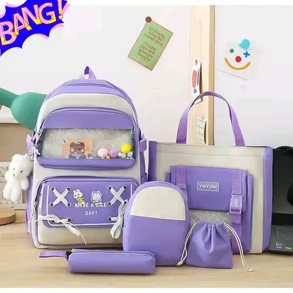 Sac à dos + sac à main + trousse + étui
