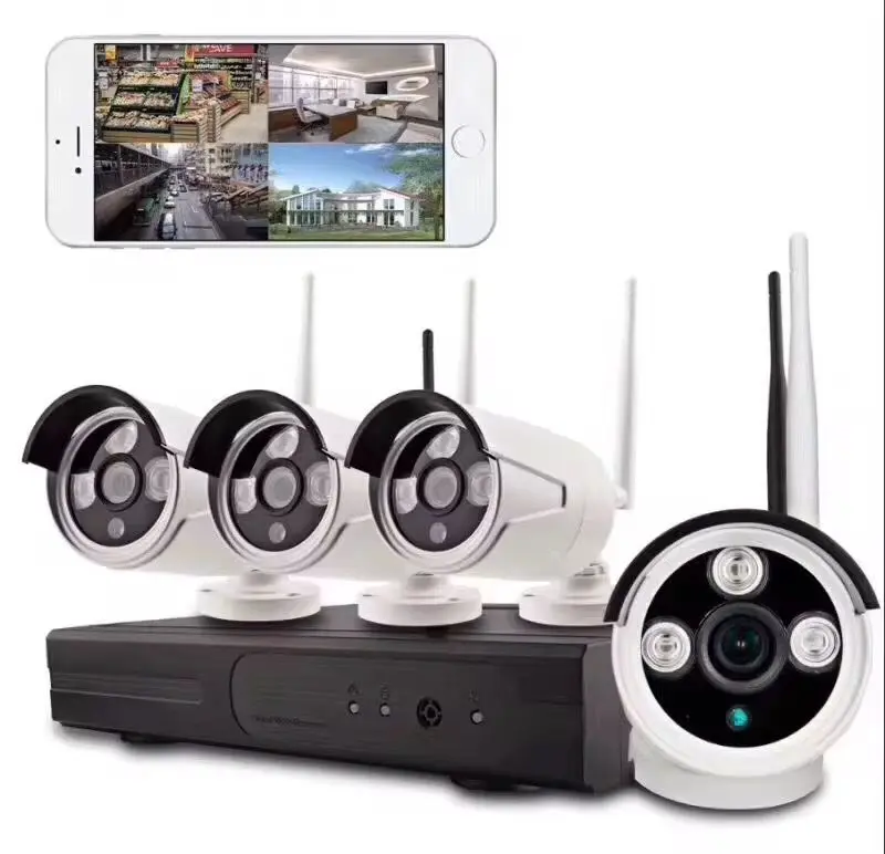 Kit de vidéosurveillance avec 4 caméras HD sans-fil et NVR