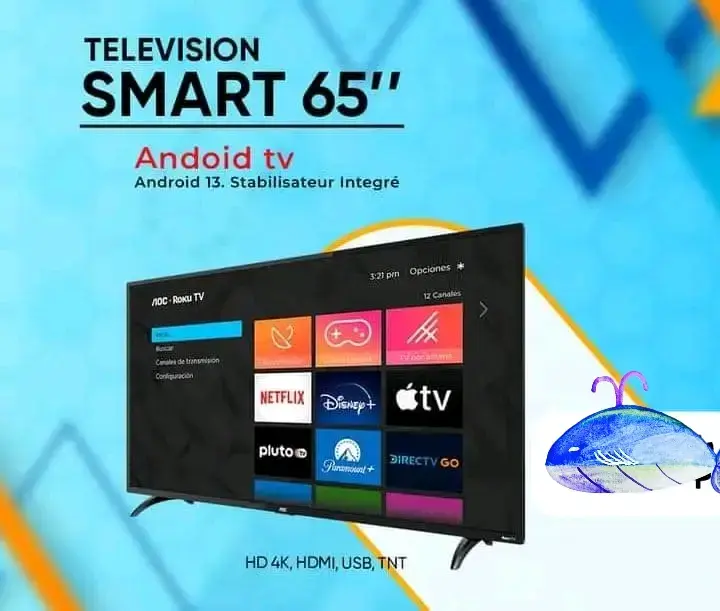 Télévision connectée de 65 pouces