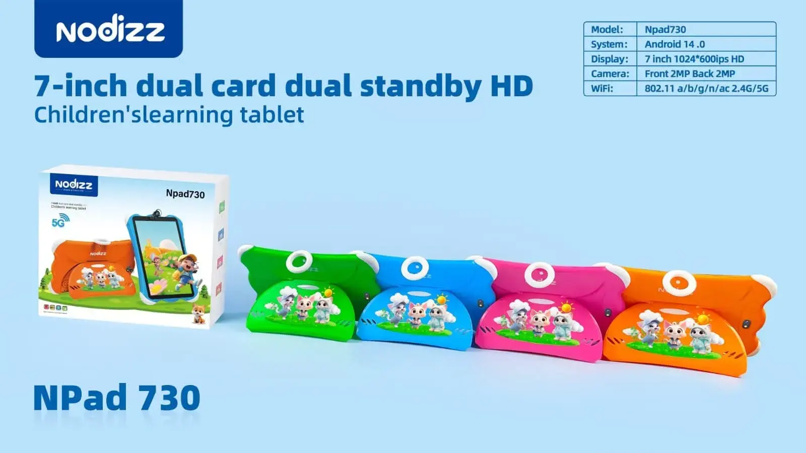 Tablette d'apprentissage pour enfants Nodizz Npad730