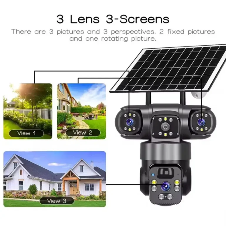 CAMÉRA SOLAIRE DE SURVEILLANCE À 2 LENTILLES ULTRA SÉCURISÉ