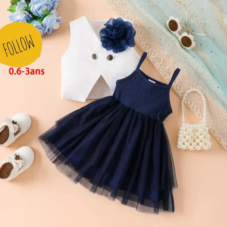 Ensemble robe et gilet pour bébé fille