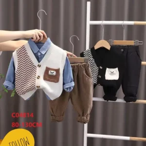 Ensemble trois pièces décontracté de style gentleman