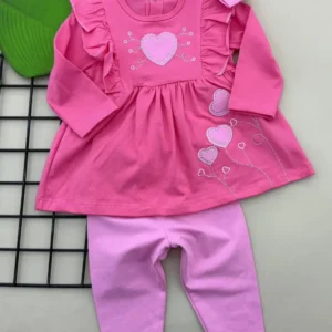 Ensemble 3 pièces rose pour bébé fille