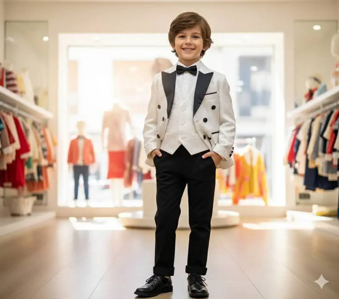 Costume smoking trois pièces pour enfants