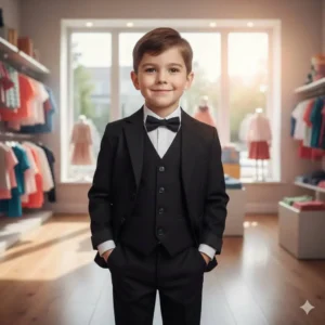 Costume 3 pièces noir pour garçon