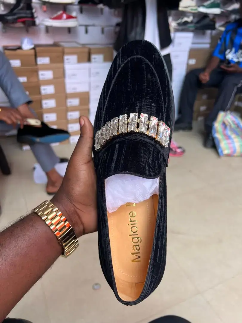 Mocassin en velours noir