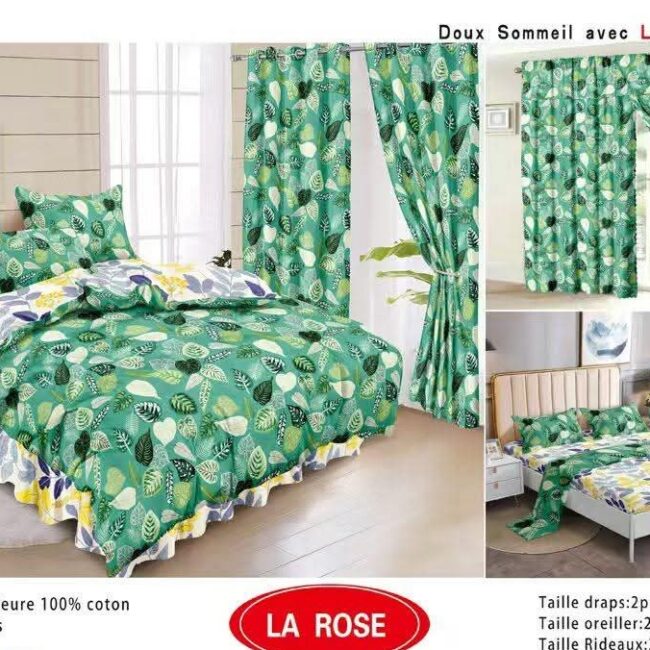 Ensemble de literie et de rideaux assortis